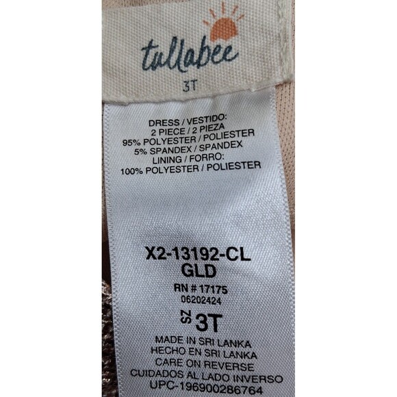 Tullabee Gold Sparkle Dress Girl's Size 3T Holiday Party Wedding Formal - Picture 8 of 9